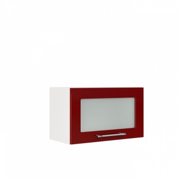 Бруклин ШВГС 600 Шкаф верхний горизонтальный со стеклом (Бетон белый/корпус Венге) в Мазульском - mazulskij.mebel54.com | фото