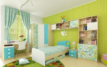Детская комната Твит (Белый/Зеленый/корпус Клен) в Мазульском - mazulskij.mebel54.com | фото