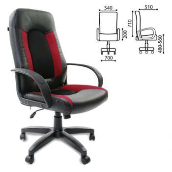 Кресло офисное BRABIX Strike EX-525 (черно-красный) в Мазульском - mazulskij.mebel54.com | фото