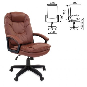 Кресло офисное BRABIX Trend EX-568 (коричневый) в Мазульском - mazulskij.mebel54.com | фото