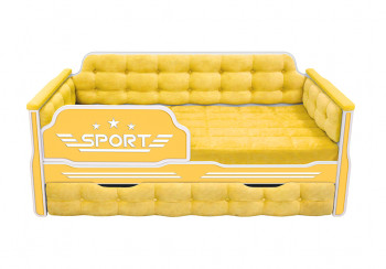 Кровать 170 серии Спорт 1 ящик 74 Жёлтый (мягкие боковые накладки) в Мазульском - mazulskij.mebel54.com | фото