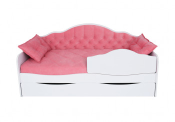 Кровать 190 серии Иллюзия Лайт 1 ящик 89 Розовый (подушки) в Мазульском - mazulskij.mebel54.com | фото