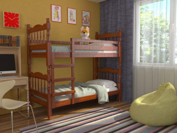 Кровать двухъярусная Соня из массива сосны 800*1890 Орех в Мазульском - mazulskij.mebel54.com | фото