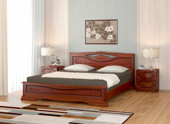 Кровать Карина-7 из массива сосны 1400*2000 Орех в Мазульском - mazulskij.mebel54.com | фото