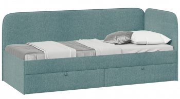 Кровать «Молли» с мягкой обивкой (900) тип 1 (Микровелюр Scandi Indigo 11) в Мазульском - mazulskij.mebel54.com | фото