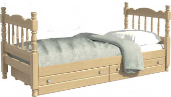 Кровать одинарная Аленка из массива сосны 800*1890 Сосна в Мазульском - mazulskij.mebel54.com | фото