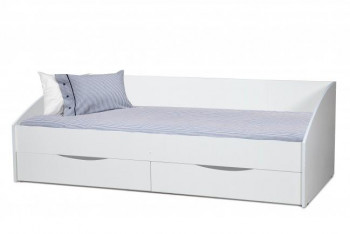 Кровать одинарная "Фея - 3" (симметричная) New/(белый / белый / ДВПО: белый) в Мазульском - mazulskij.mebel54.com | фото