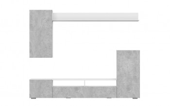 Мебель для гостиной МГС 4 (Белый/Цемент светлый) в Мазульском - mazulskij.mebel54.com | фото