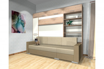 Шкаф-кровать с диваном Каролина в Мазульском - mazulskij.mebel54.com | фото