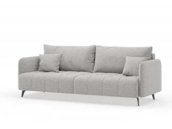 Валериан диван трёхместный прямой Светло-серый, ткань RICO FLEX 108 в Мазульском - mazulskij.mebel54.com | фото